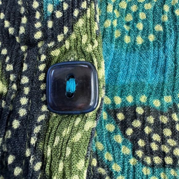 Vtg White Stag Shirt Womens Plus Size 22/24 Green Button Up Floral Flowy Texture - Picture 3 of 7